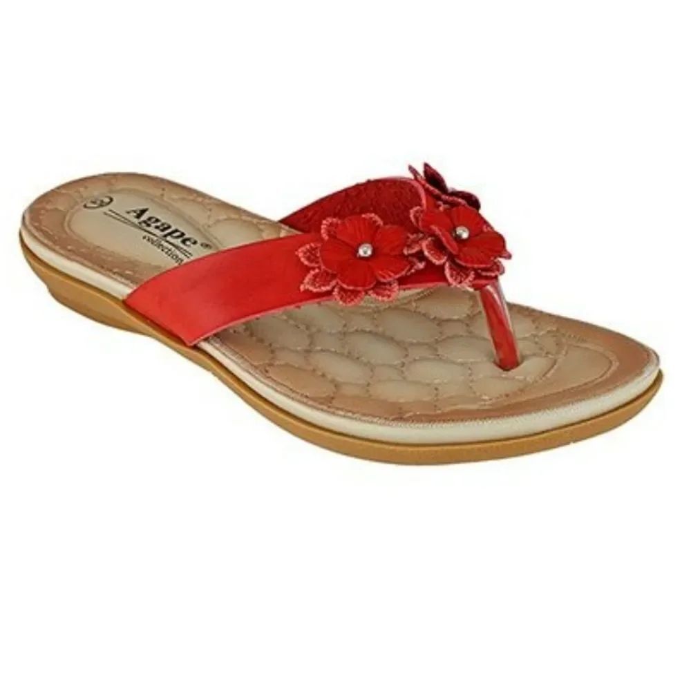 AGAPE RED RHINESTONE FLOWER QIANG SANDAL